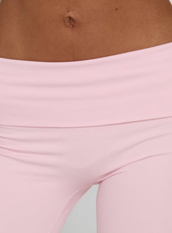 Pace Setter Active Foldover Waist Flared Leggings Pink