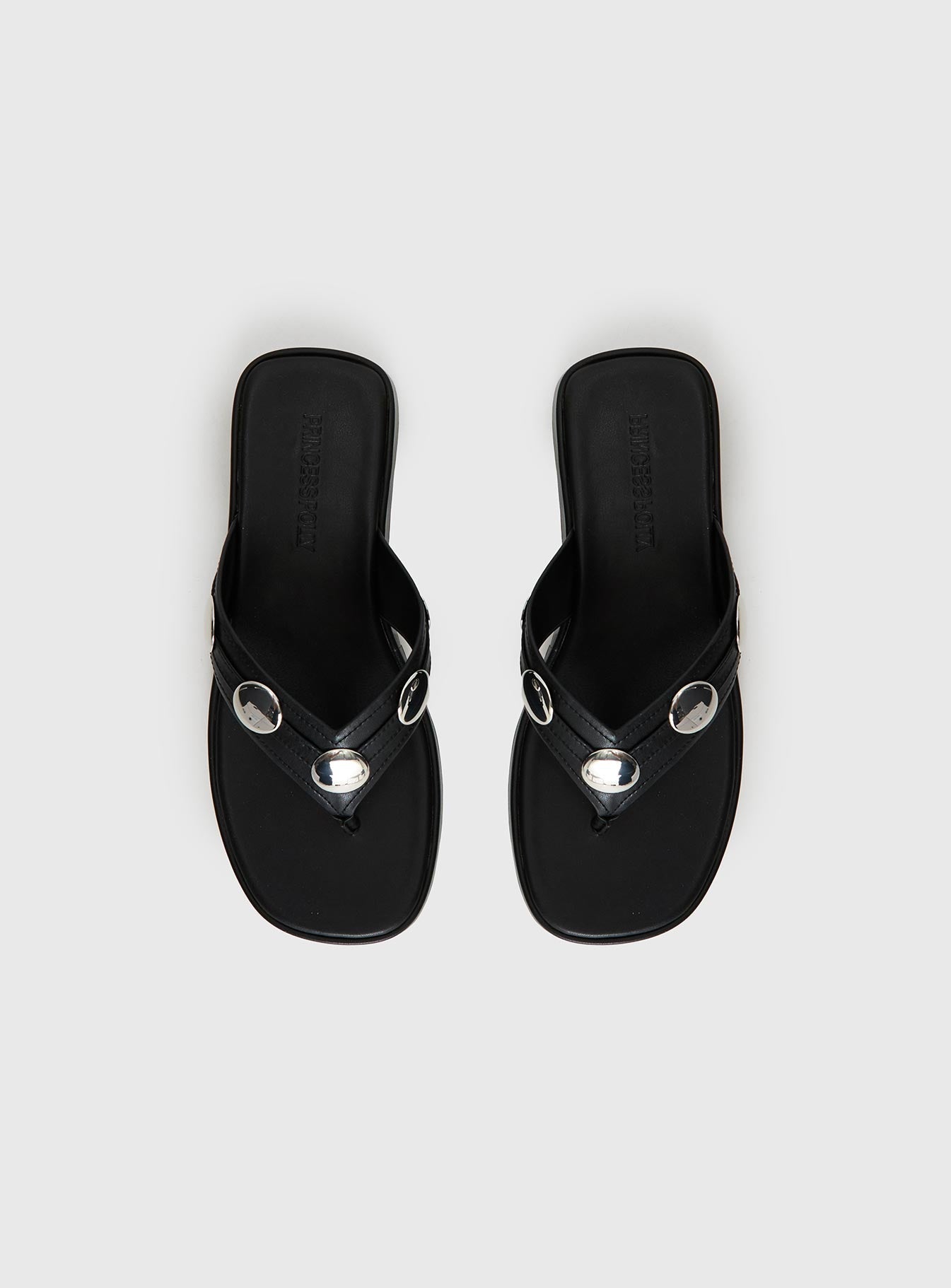 Paislee Stud Detail Sandals Black