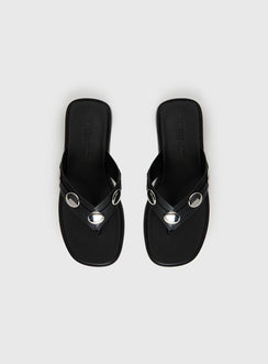Paislee Stud Detail Sandals Black
