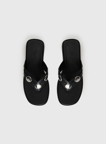 Paislee Stud Detail Sandals Black