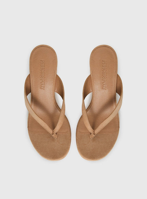 Kamiko Wedged Heels Tan Faux Suede