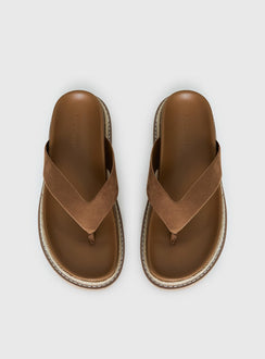 Billini Arley Faux Suede Thong Sandals Sandstone