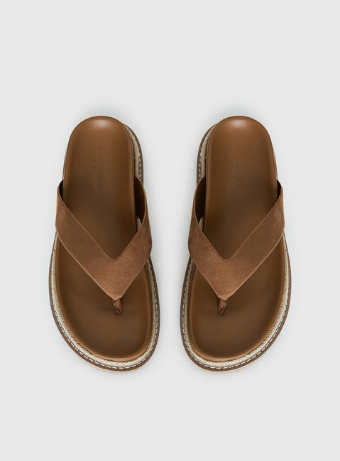 Billini Arley Faux Suede Thong Sandals Sandstone