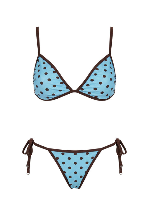 Idola Reversible Bikini Bottoms Blue Polka Dot