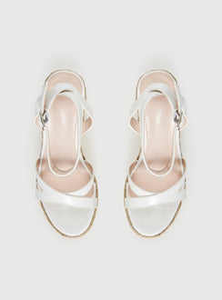 Jesper Espadrille Wedged Heels White Croc