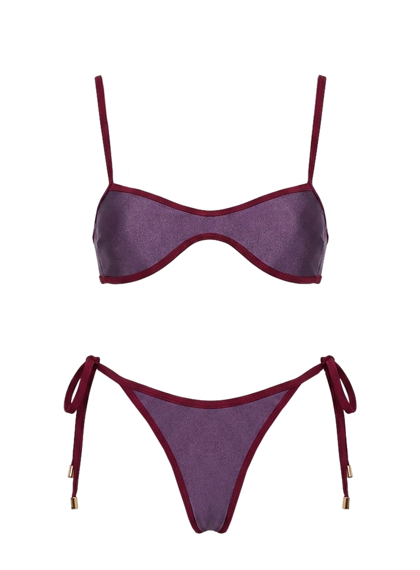 Nell Tie Side Bikini Bottoms Deep Purple