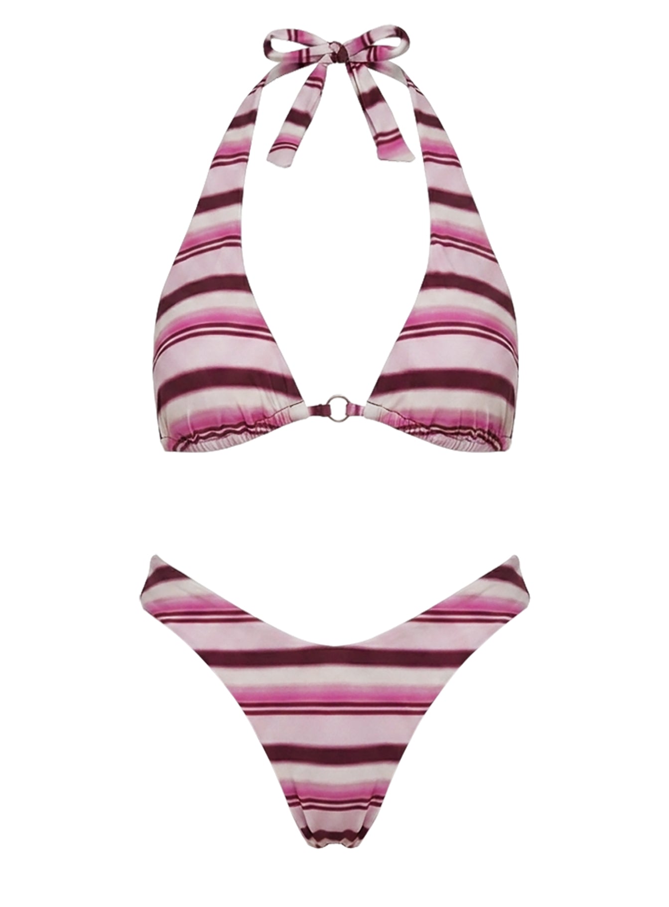 Calbira Cheeky Bikini Bottoms Pink Stripe