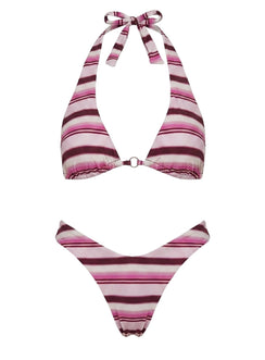 Calbira Cheeky Bikini Bottoms Pink Stripe