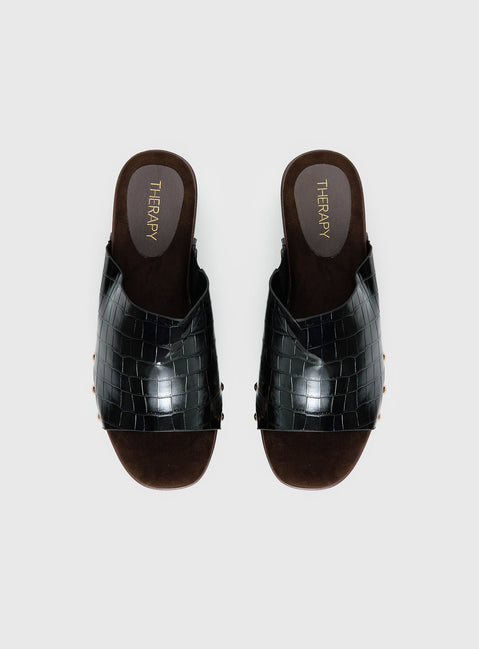 Therapy Imani Platform Sandals Black