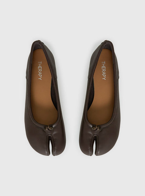 Therapy Harajuku Split Toe Ballet Flats Chocolate