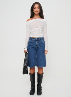 Demetrius Long Sleeve Top White