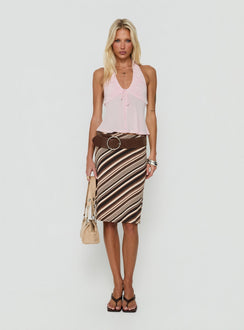 Madallaine Ruched Halter Top Pink
