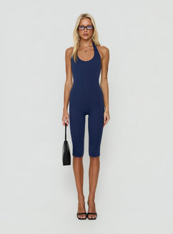 Daily Define 3/4 Capri Jumpsuit Navy