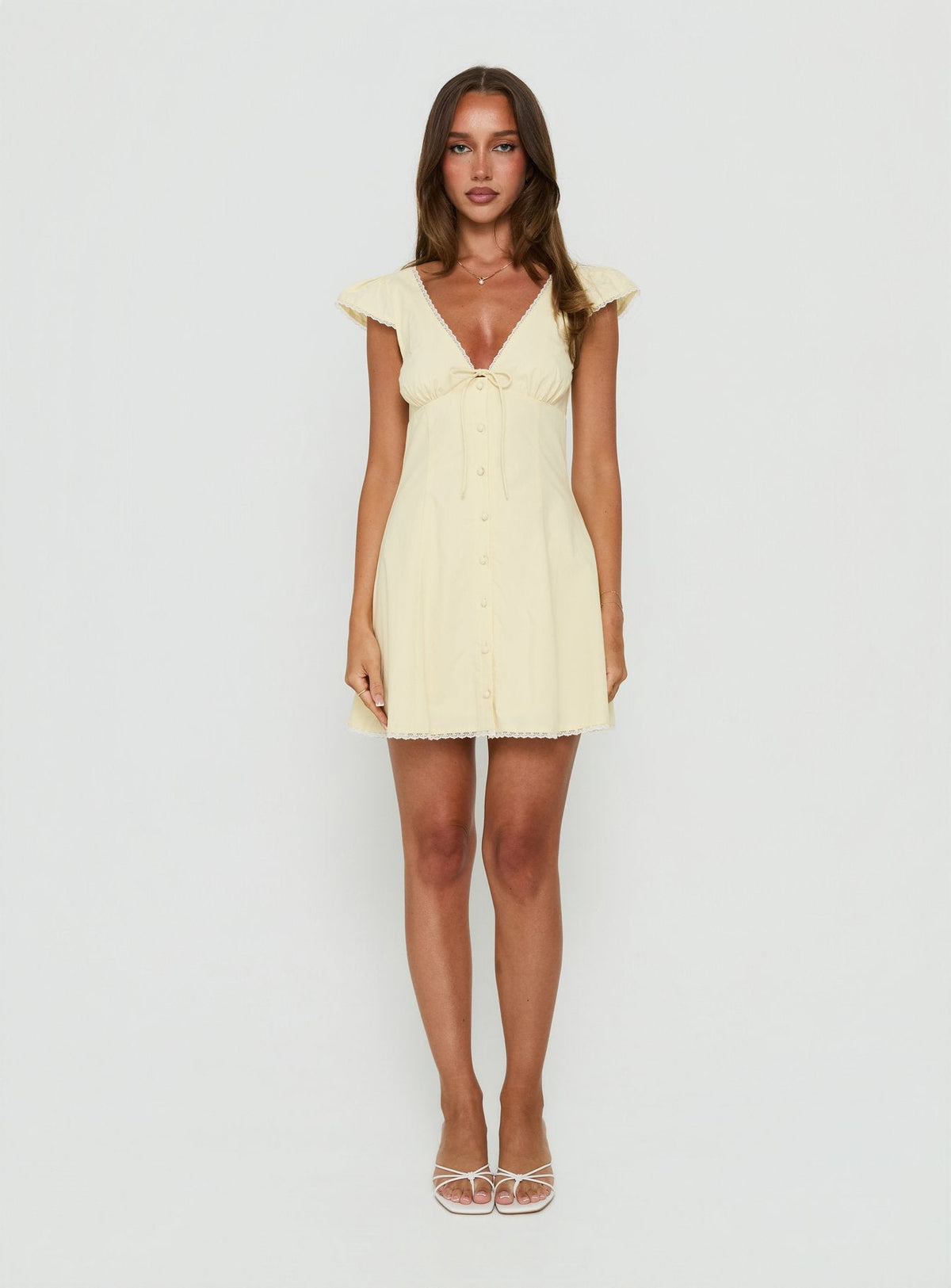 Huntah Cap Sleeve Mini Dress Butter