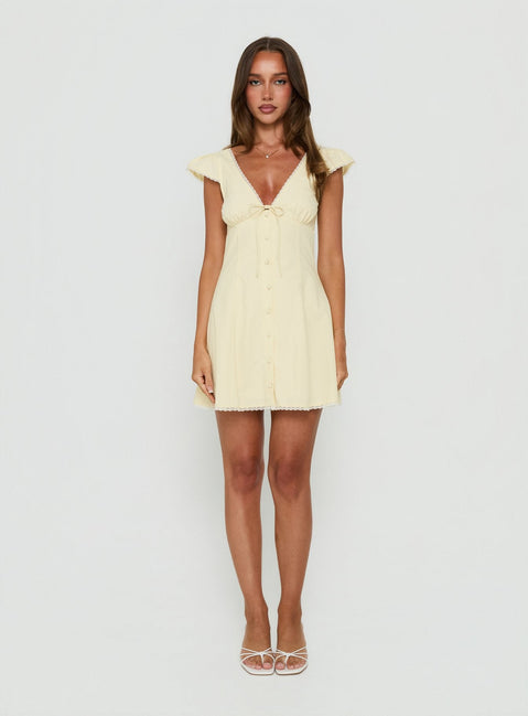 Huntah Cap Sleeve Mini Dress Butter