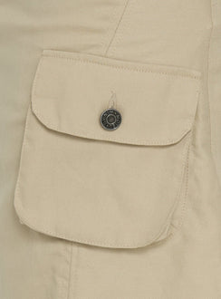 Rovie Twill Cargo Midi Skirt Latte