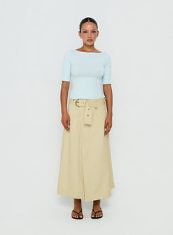 True Visions Belted Maxi Skirt Sand