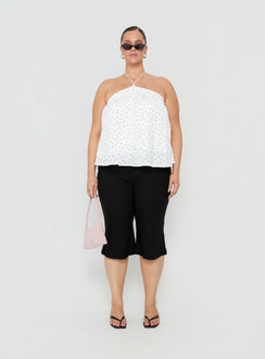 Moonlit Top White Polka Curve