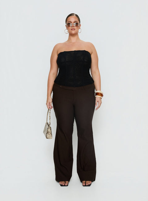 Oscuro Longline Mesh Corset Top Black Curve
