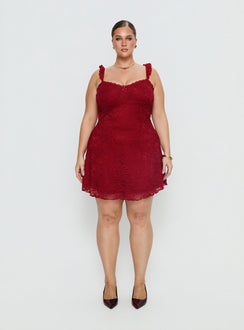 Beacall Mini Dress Red Curve