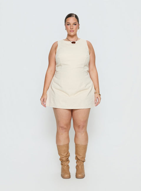 Ainsleigh Shift Denim Romper Ecru Wash Curve