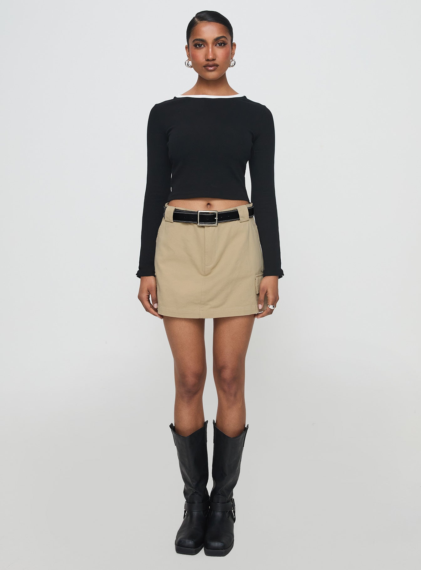 Gonzales Mini Skirt Beige