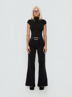 Thearlie High Rise Flared Jeans Washed Black
