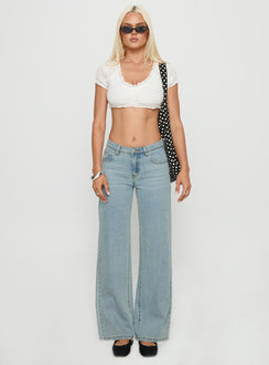 Darrby Micro Cropped Frill Top White