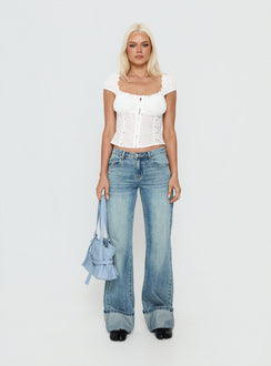 Winter Wonderland Ruched Short Sleeve Top White