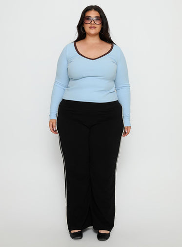 Ascenda Straight Leg Track Pant Black Curve