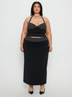 Norelle Halter Set Black Polka Curve