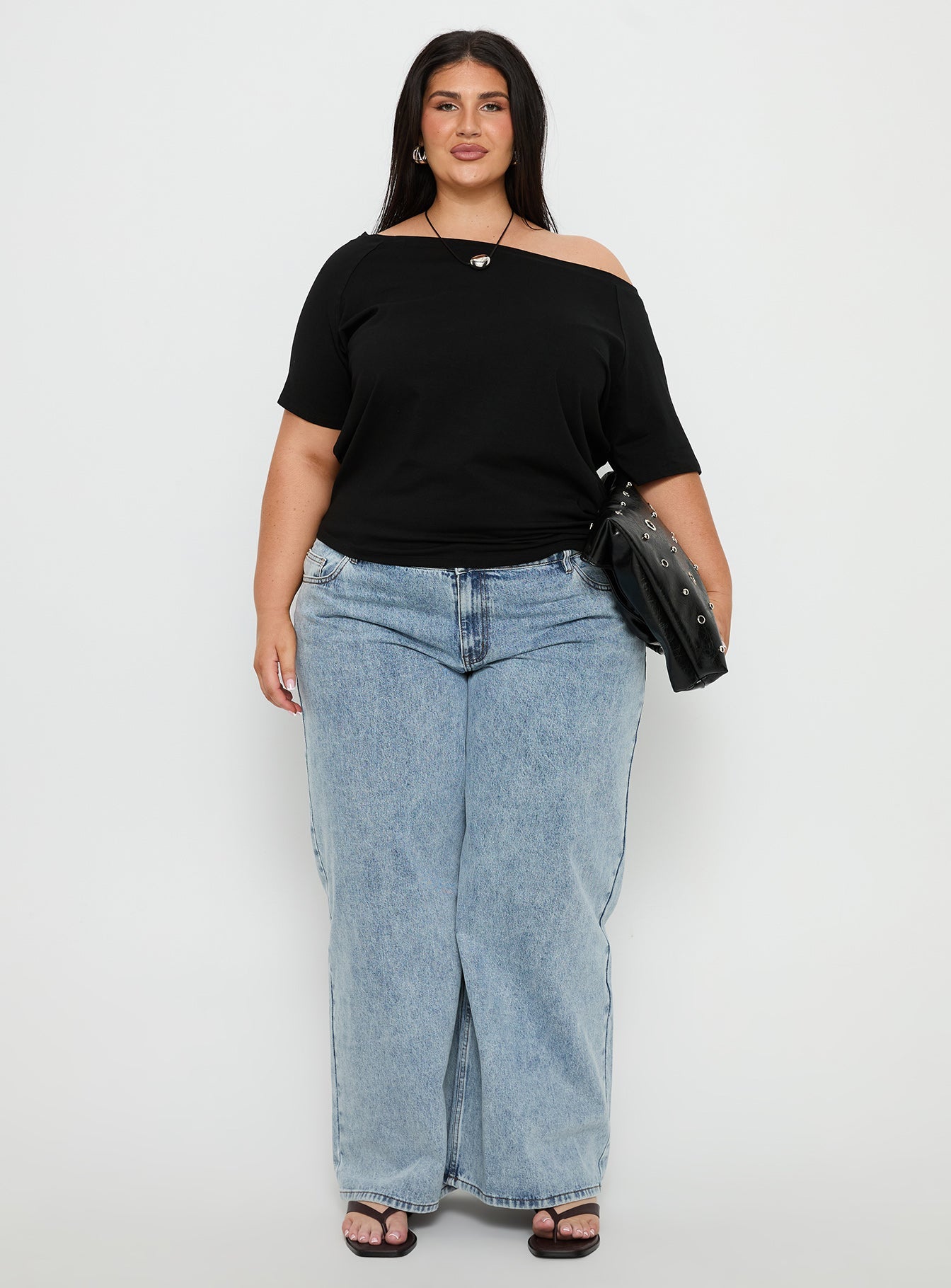 Icon Baby Off Shoulder Top Black Curve