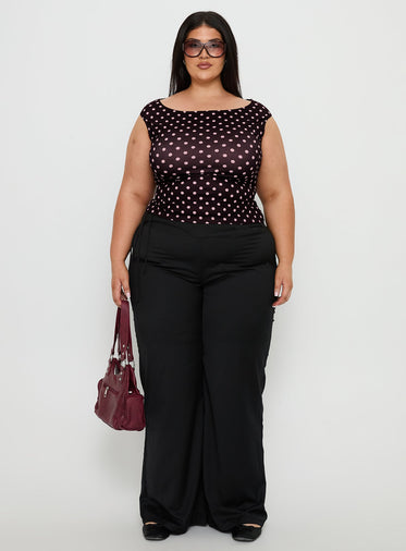 Just Have Fun Wide Leg Pant Black Curve
