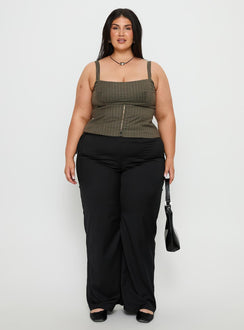 Nylen Tailored Suiting Top Brown Pinstripe Curve