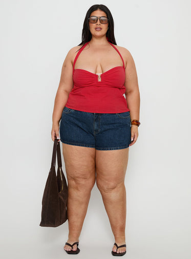 Isabetta Halter Top Red Curve