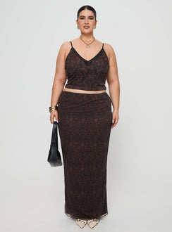 back view of model wearing Princess Polly Hostona Top Multi Curve Sleeveless V-Neck 