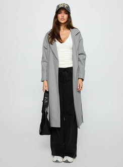 Real Talk Trench Coat Grey