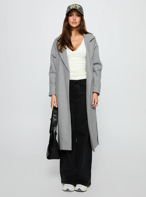 Real Talk Trench Coat Grey