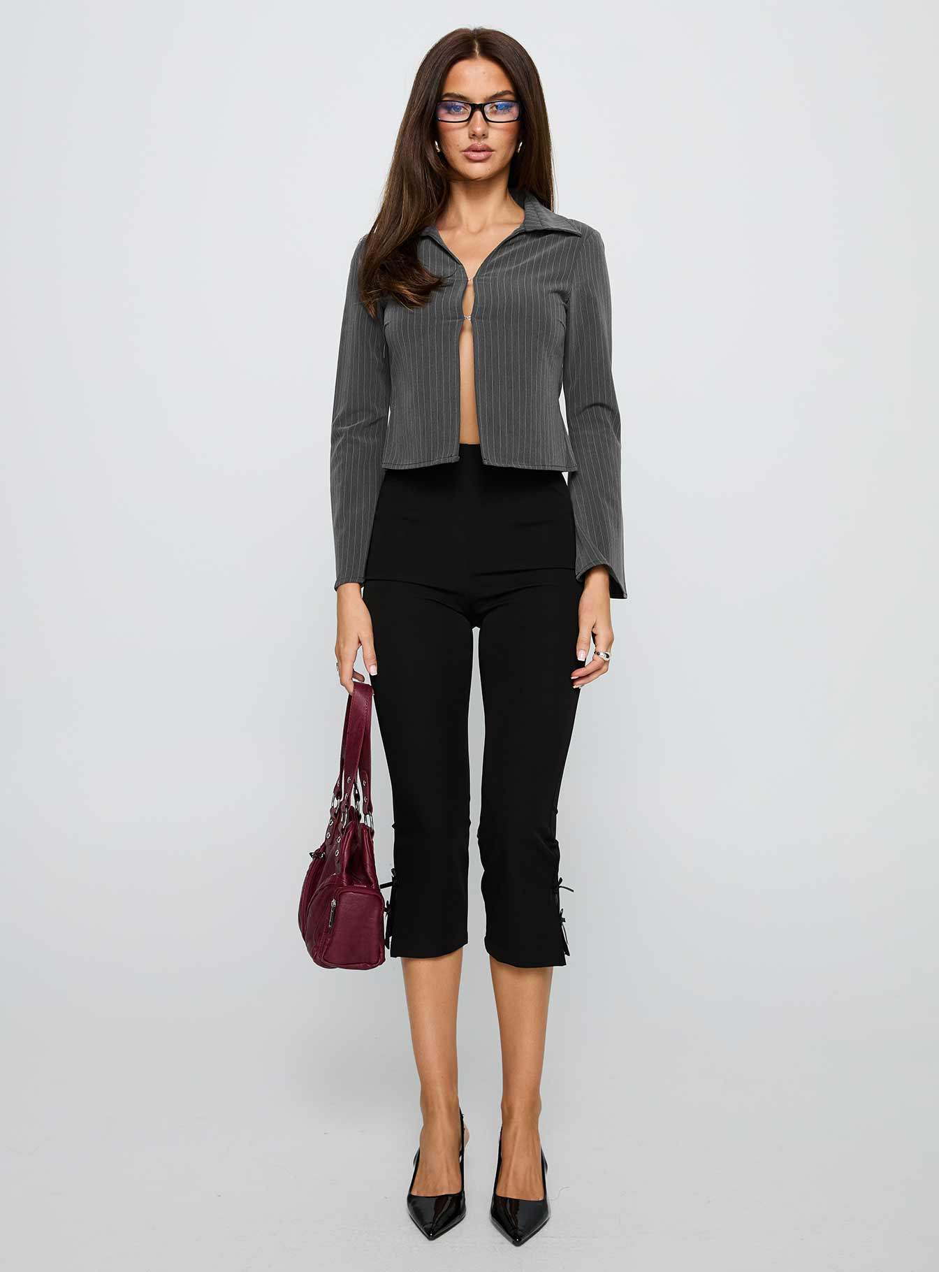 Around The Corner Long Sleeve Top Grey