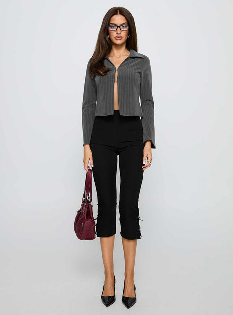 Around The Corner Long Sleeve Top Grey