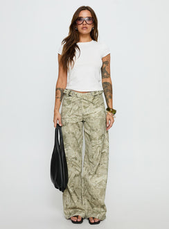 Mckinley Mid Rise Wide Leg Jeans Camouflage Petite