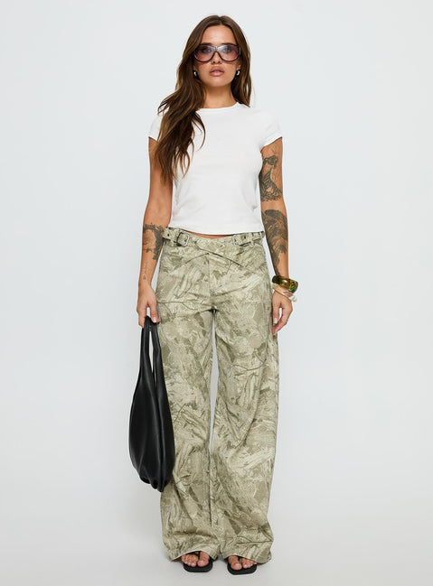 Mckinley Mid Rise Wide Leg Jeans Camouflage Petite