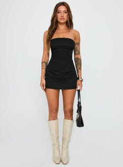 Yumiko Strapless Playsuit Black