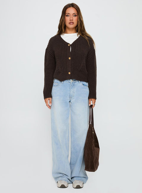 Josalynn Knit Cardigan Brown