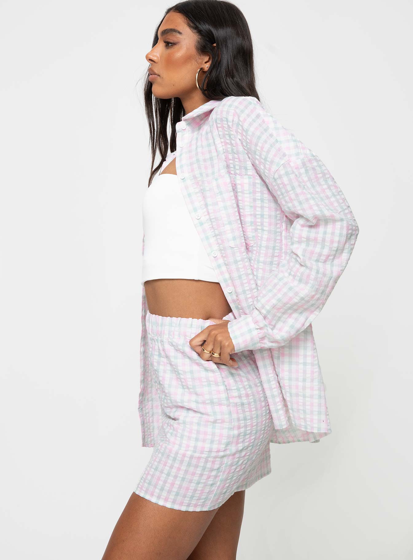 Seersucker Check Set Pink Multi