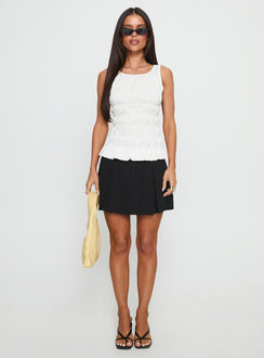 Marleene Shirred Top White