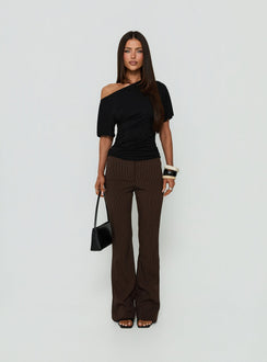 Luckiest Girl Off Shoulder Cinched Top Black