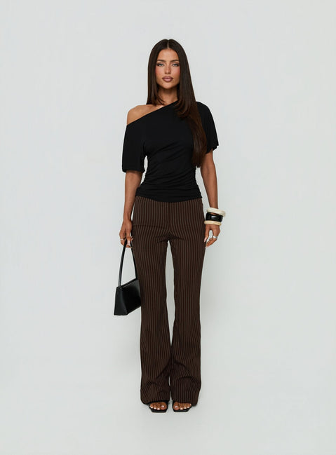Luckiest Girl Off Shoulder Cinched Top Black