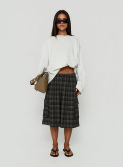 Brenn Baggy Longline Shorts Plaid Multi