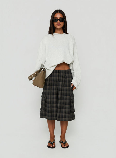 Brenn Baggy Longline Shorts Plaid Multi